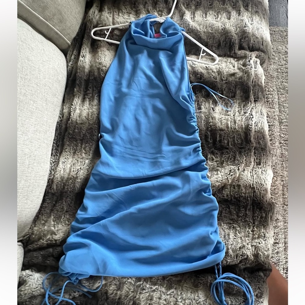 Amanda Uprichard Blue Mini Dress